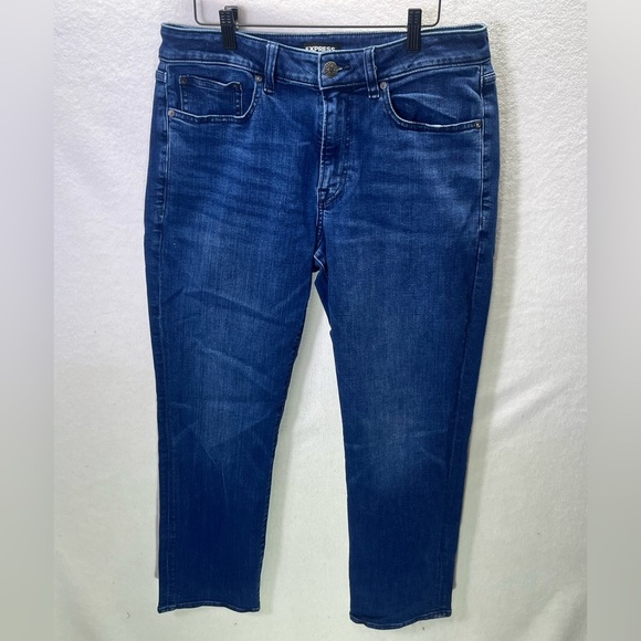 Express Straight Leg Denim Jeans Mens 31/30 Stretch Blue Everyday Wear 1821 - Picture 1 of 10